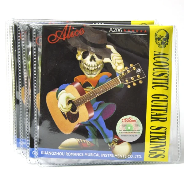 10 Sets of Alice A206 Acoustic Guitar Strings Light Super Light Stainless Steel Anti-Rust