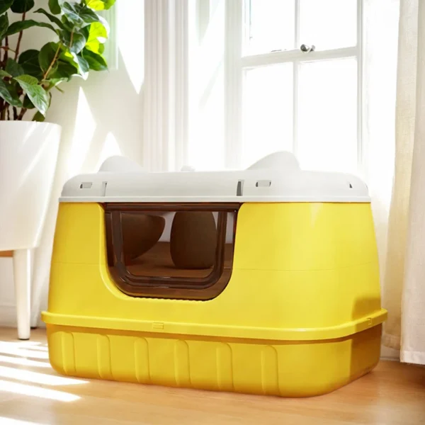 Cat Toilet Anti Splashing Cat Litter Pan with Scoop Kitty Litter Tray with Lid for Larger Cat Breeds Or Multiple Cat Households