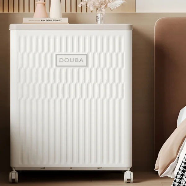 Collapsible Laundry Basket with Wheels Foldable Storage Box Plastic Storage Container for Clothes Towels & Home Organization