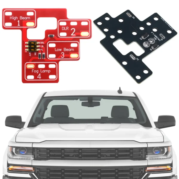 Low Beams DRL Fog Lights Stay On with High Beams DRL Fog Light Circuit Board for Chevy Sierra 1500/2500/3500 Classic 2003-2007