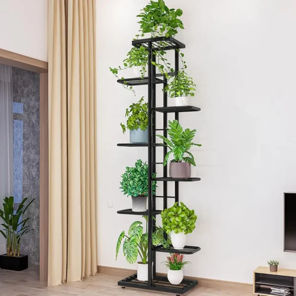 7/8 Tiers Garden Plant Stand, Metal Tiered Shelf Potted Plant Holder Flower Display Rack for Balcony Patio Indoor Outdoor Decor