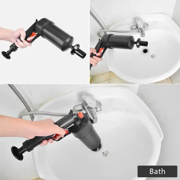 High Pressure Air Drain Blaster Pneumatic Pipe Plungers Powerful Manual Sink Plunger Drain Clog Remover Tool for Toilets Showers