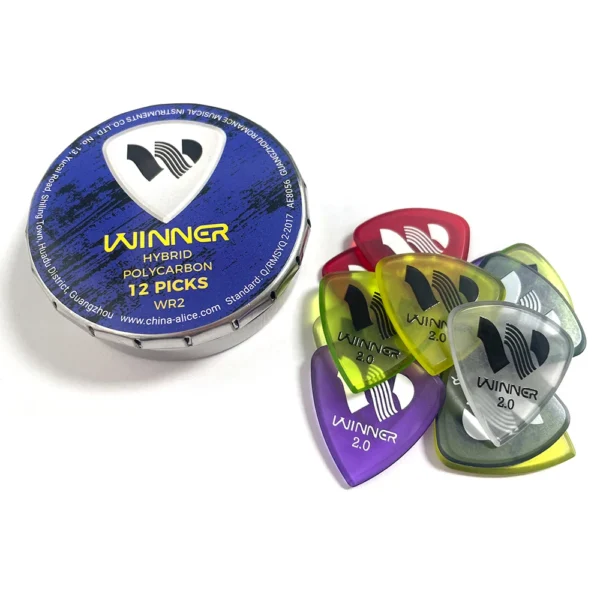 Lots of 12pcs Alice WR2 Hybrid Polycarbon Guitar Picks Plectrums 2.0mm for Electric Guitar Bass